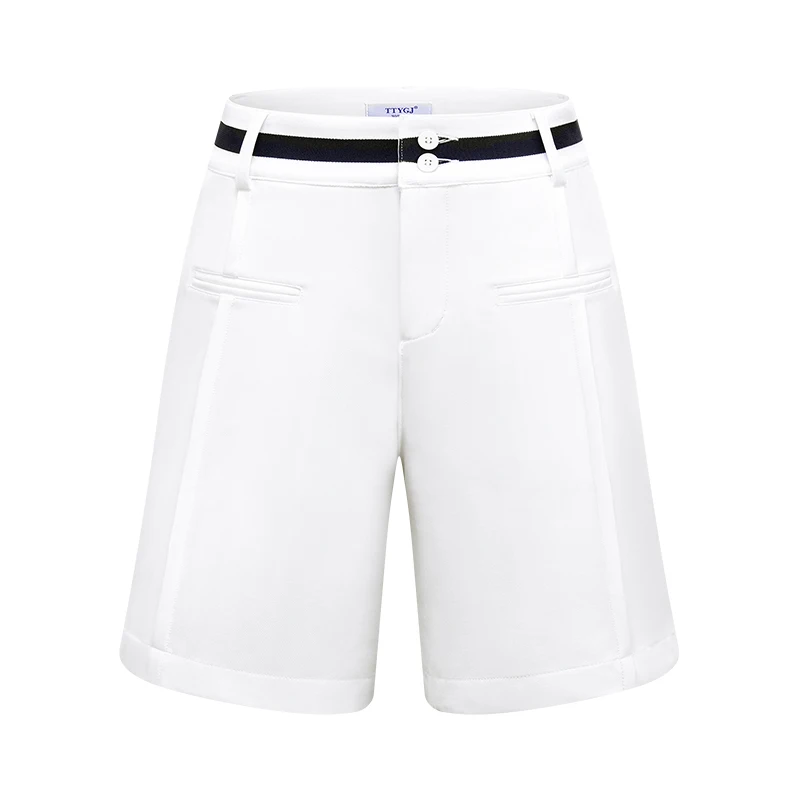 Fashion Lady Sports Shorts Casual High Waist Straight Wide Leg Five-Point Pants Breathable and Comfortable Clothes Apparel