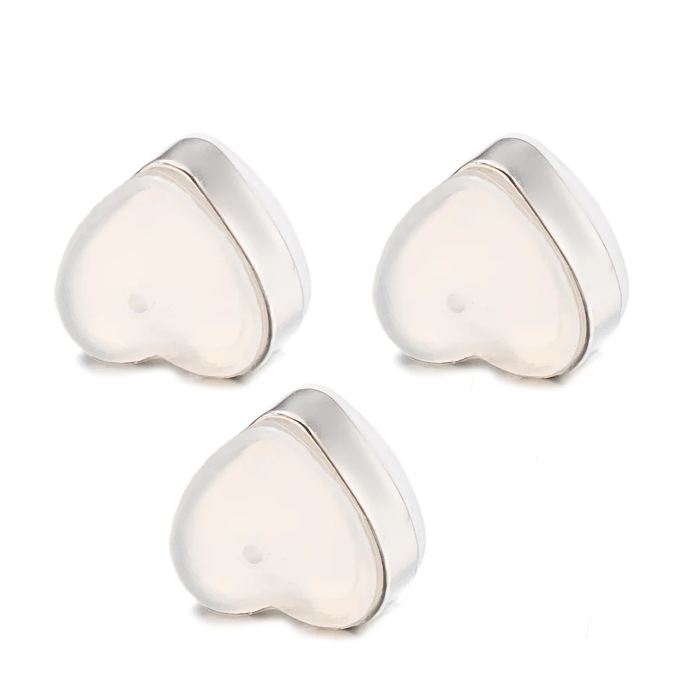 50 Stück 18 Karat Gold-Herz-Silikon-Ohrring-Verschlüsse, weicher, klarer Verschlussstopper für Ohrringe, Schmuck, Zubehör, Zubehör – Detail 4