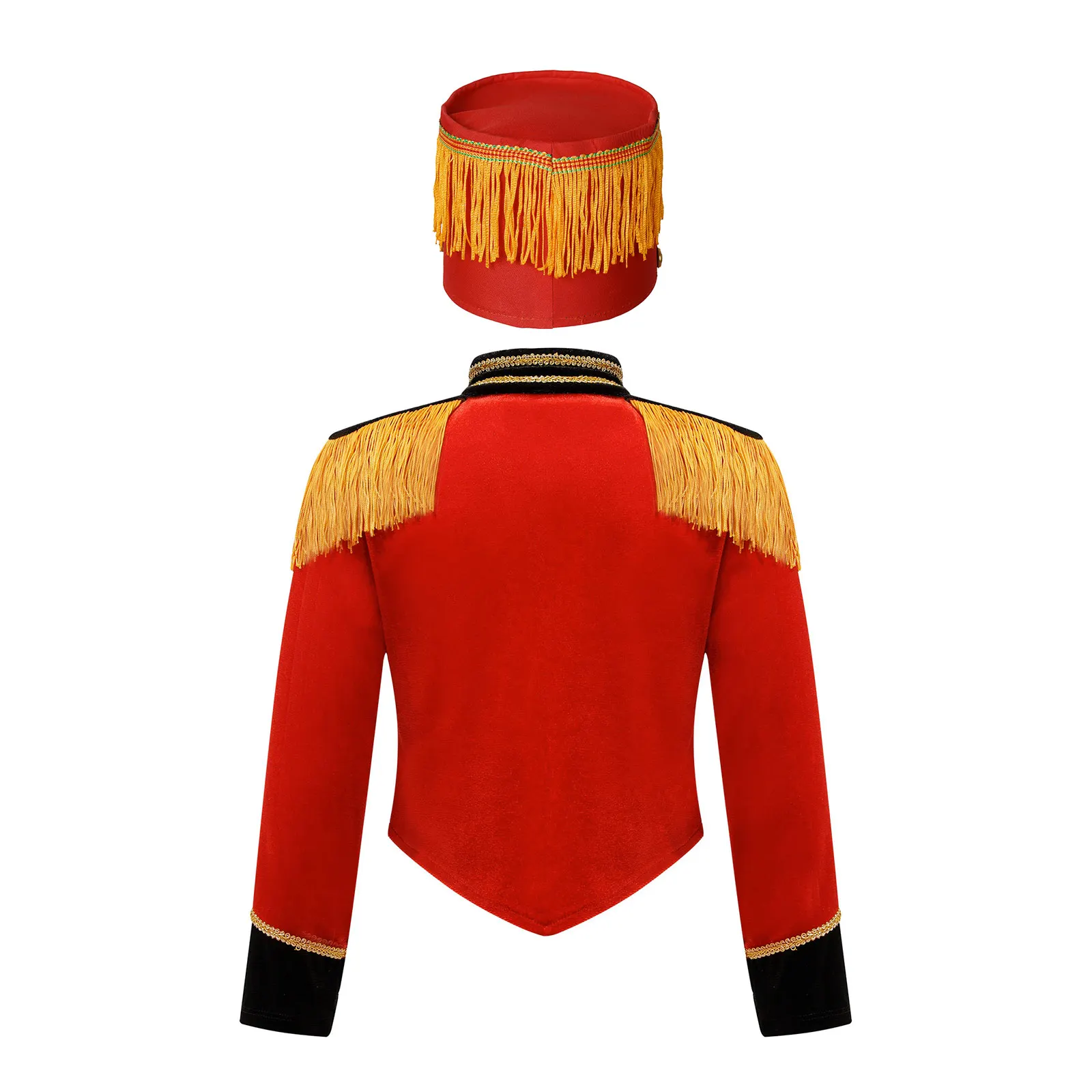 Youth Drum Major Nutcracker Costume Set - Marching Band Tassel Jacket, Coat, Hat & Outfit for Performance