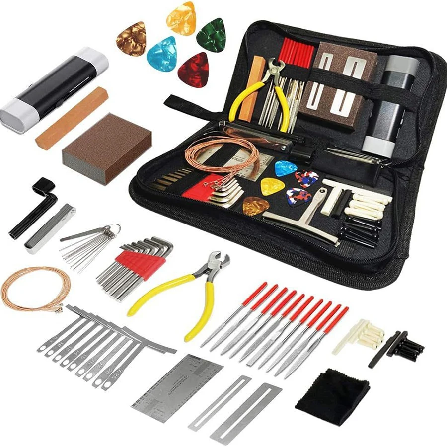 25/30 in 1 Guitar Tool Kit Set Multi-functional Guitar Repair Toolbox Parts Replacement Toolbox Picks String Fixed Buckle