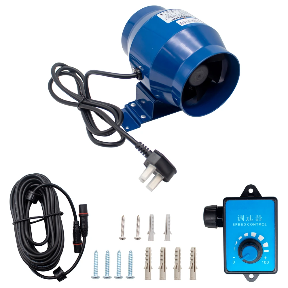 100MM Variable Frequency Stepless Speed Regulating Pipe Fan 4 inch Pipe