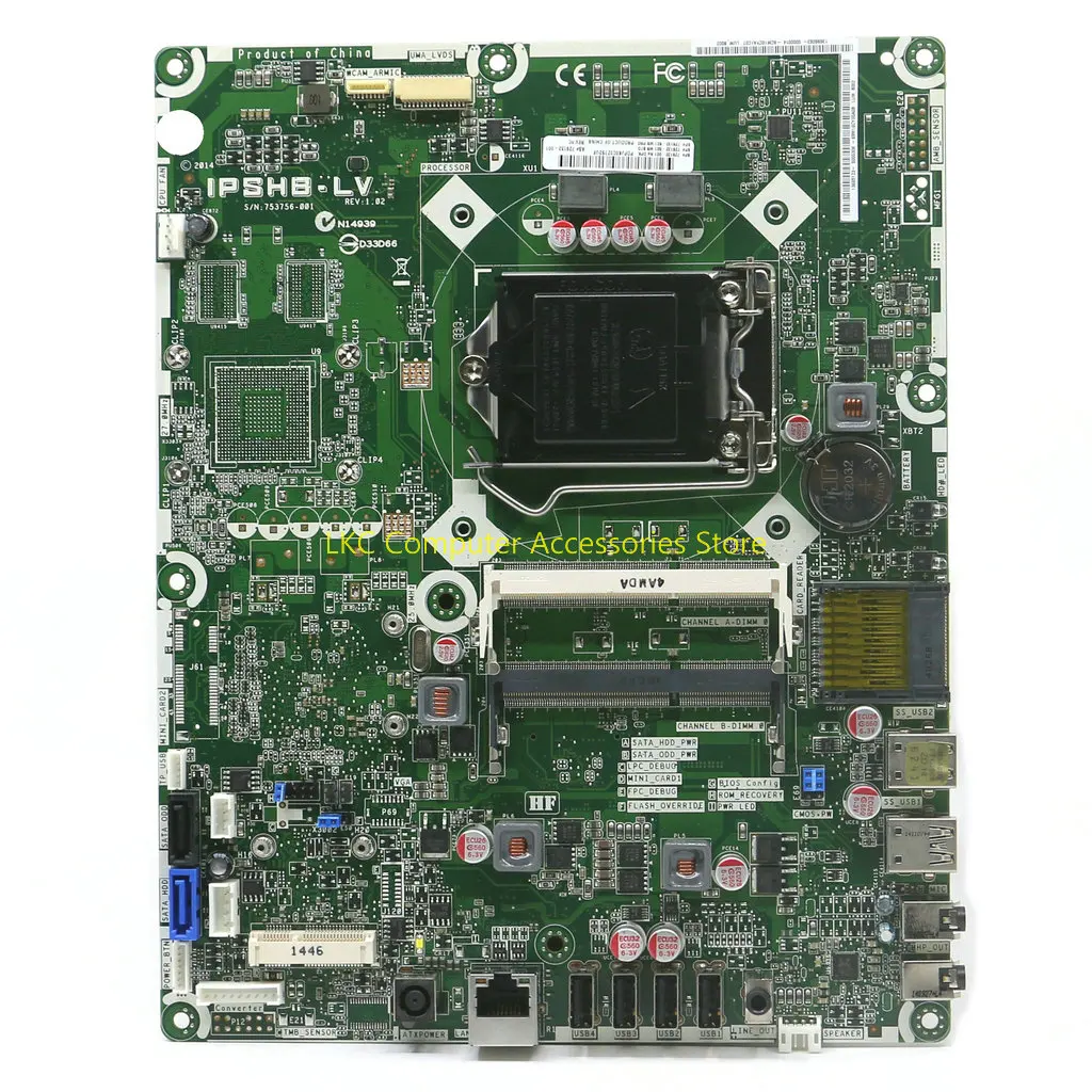 Nuovo Per Scheda Madre All-In-One Hp 20 22-2000D Ipshb-Lv Luma-U 729132-001 729132-501 729132-601 Scheda Madre Lga1150 Ddr3 Testata Al 100%