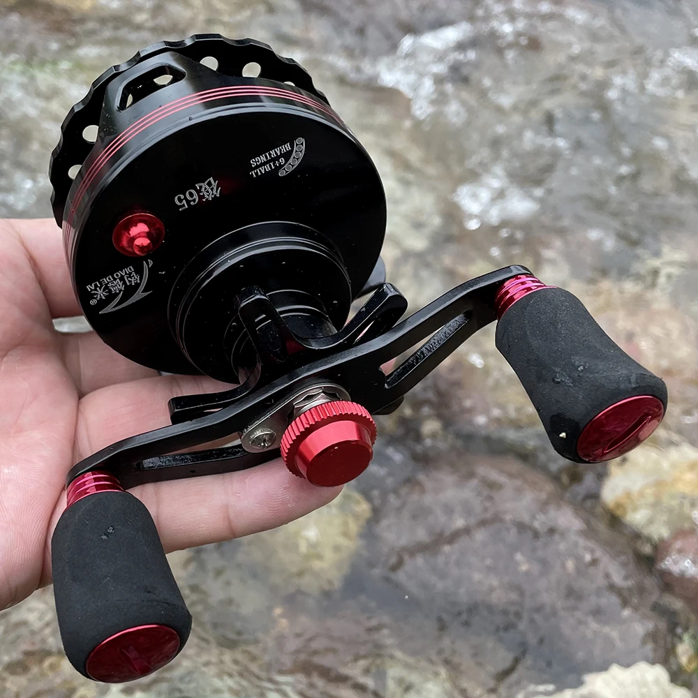 

GHOTDA All Metal Fly Reel Ice Fishing Supplies Bearing Mark: 6+1 Strength 10kg Raft Wheel Bridge Fishing Non-slip Fishing Reel