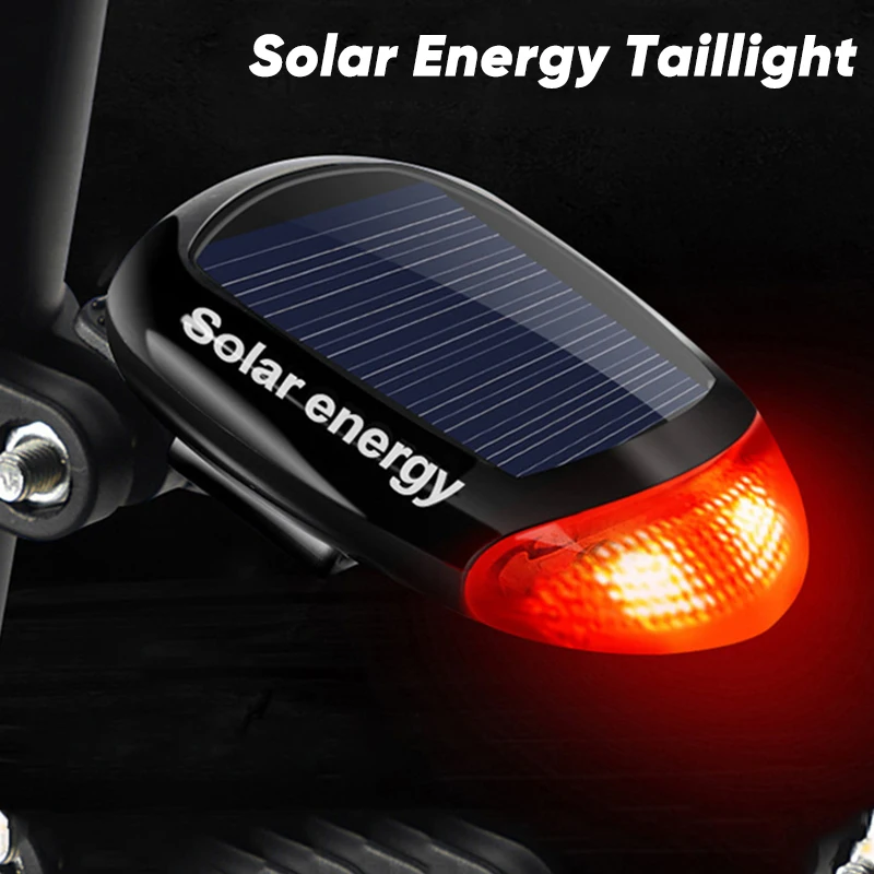 Solar-Powered LED Bicycle Taillight - Enhanced Safety Rear Light