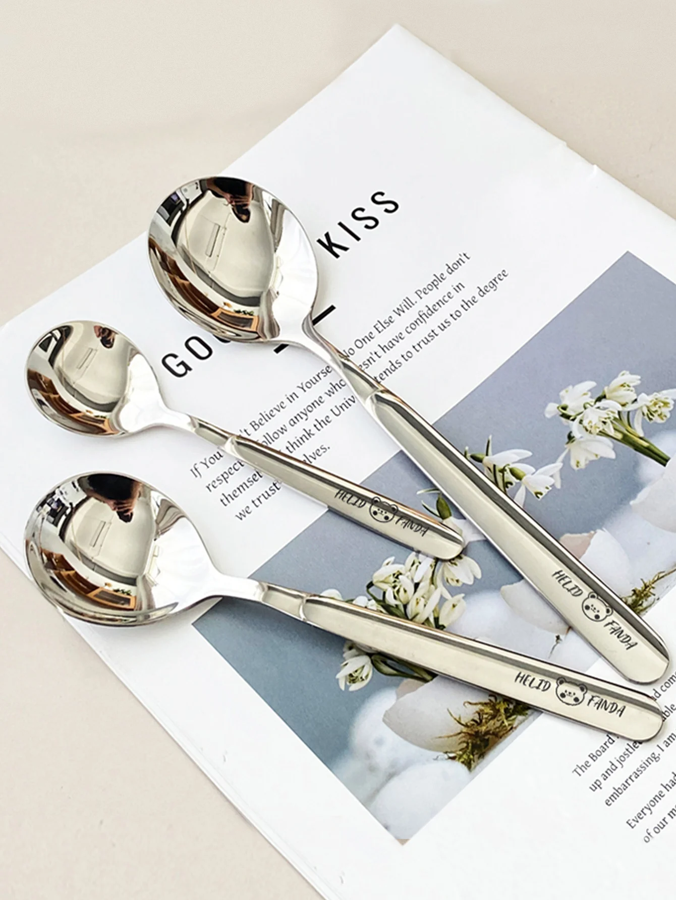 Stainless Steel Soup Spoon For Children Home Long Handle Tea Coffee Spoon Kitchen Tableware