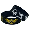 25 Pcs Black Veil Brides Silicone Bracelet with Angel Wings Music Concert Bangle 1 Inch Wide Wristband 2