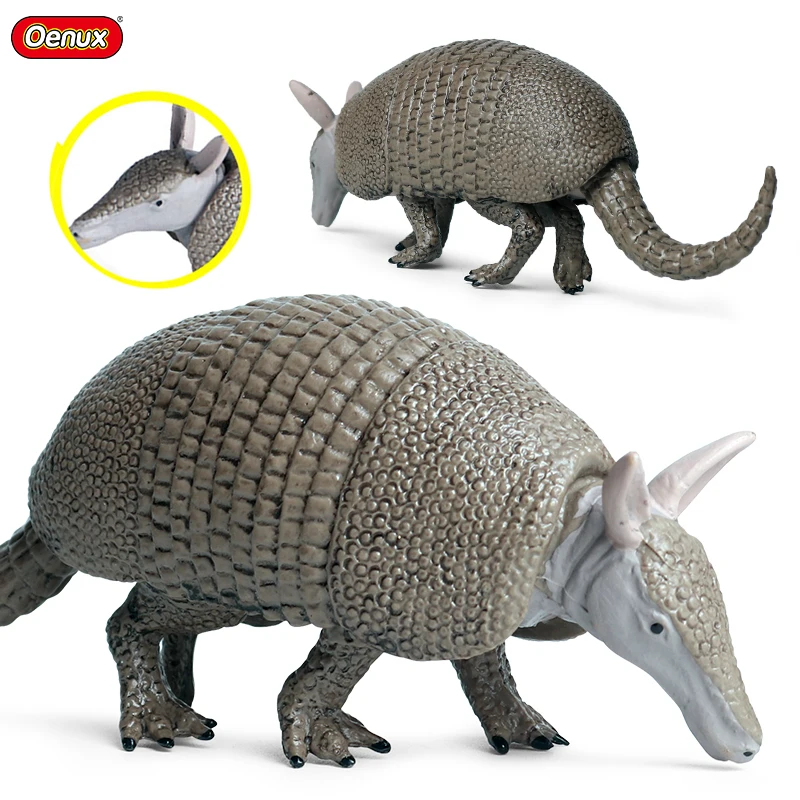 

Oenux Simulation 15*4*6cm Armadillo Model Action Figure Wild Animals Figurines PVC Collection Decoration Kids Cognitive Gift Toy