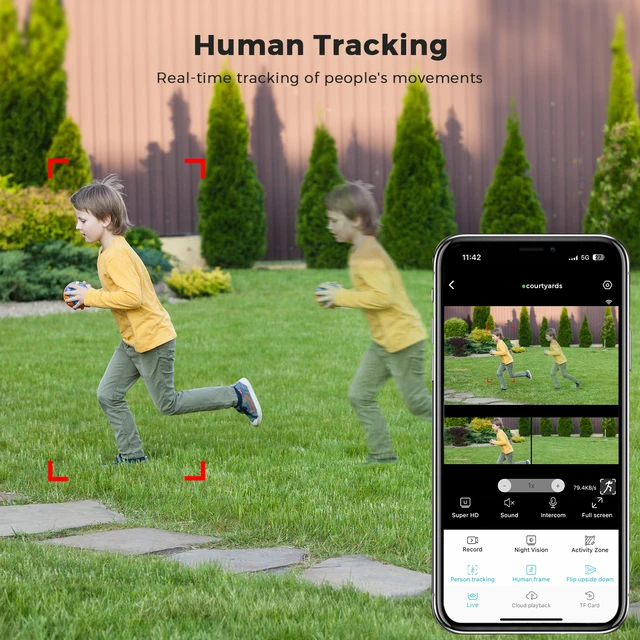 BESDER 15MP Wifi Camera Outdoor Auto Tracking Multi Screens 5X Digital Zoom PTZ Security Protection CCTV Surveillance O-Kam Pro 3