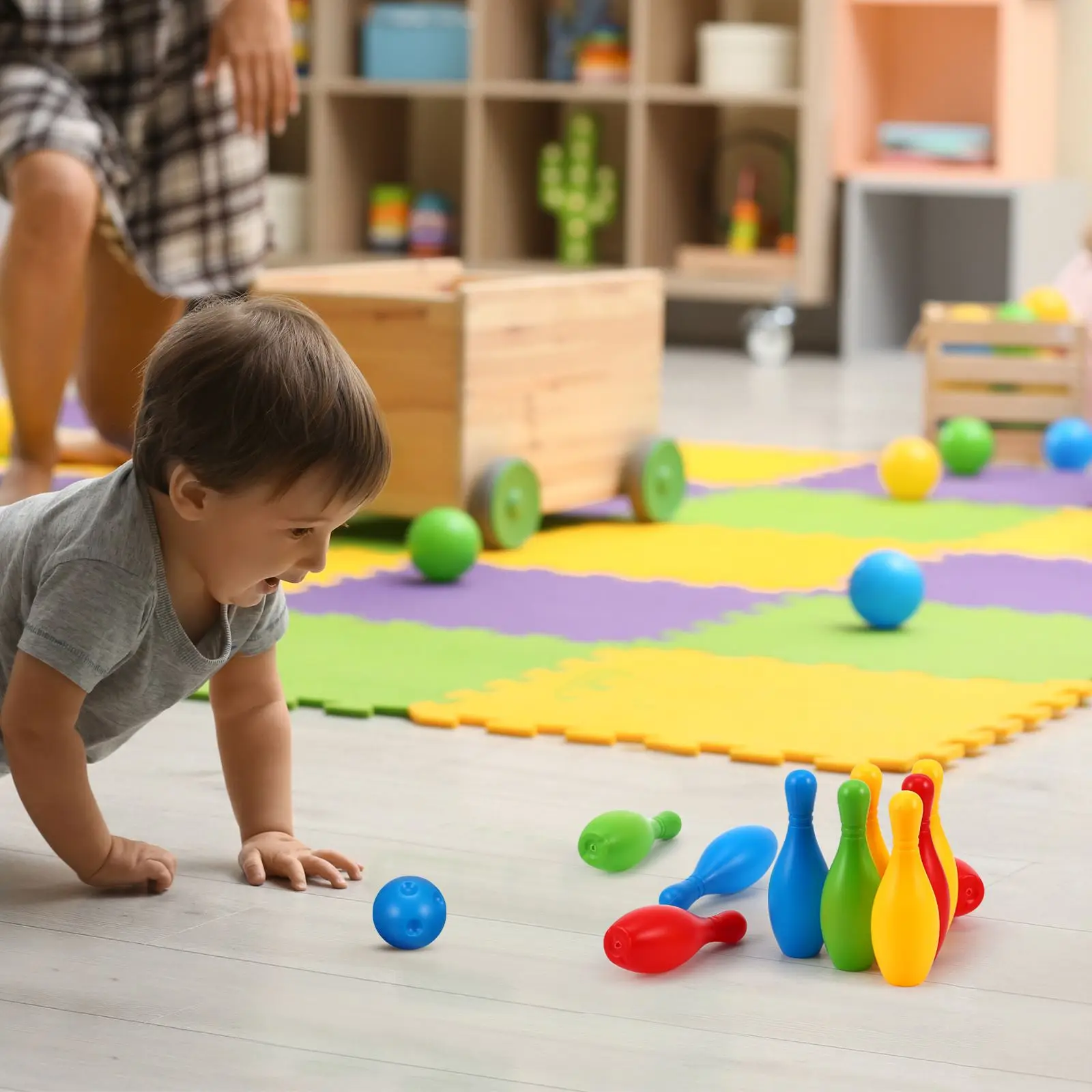 Bowling Accessories Kids Bowling Set Portable Table Game Family Ball