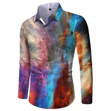 

Men's Long-Sleeved Shirt Cross-Border European and American Printed Printed Shirt Amazon Men's Casual Printed Shirt Slim Shi