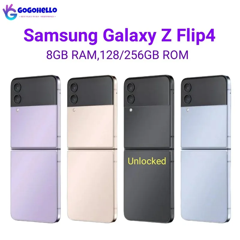 

98% New Original Samsung Galaxy Z Flip 4 Z Flip4 5G F721U/U1 6.7" 8GB 128/256GB NFC Snapdragon Unlocked Foldable Cell Phone