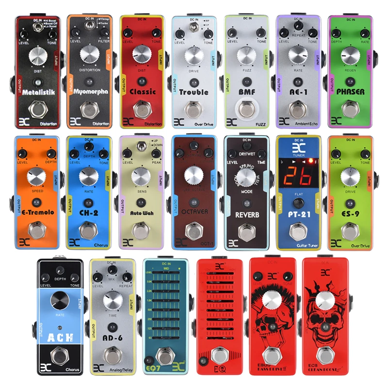 Eno Ex Guitar Bass Effects Processori Pedal Board Overdrive Distorsione Sovraccarico Faz Echo Reverb Wow Octave Eq Chorus Tuning