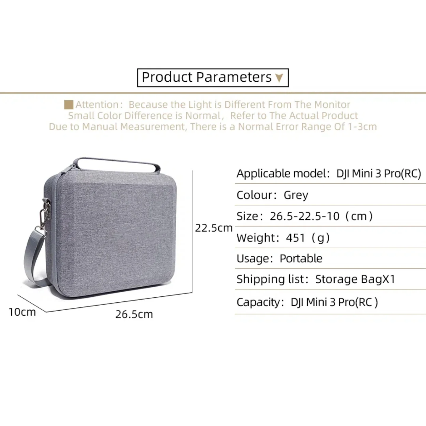 Sac de rangement pour DJI Mini 3 Pro/Mini 3 - Étui de transport portable