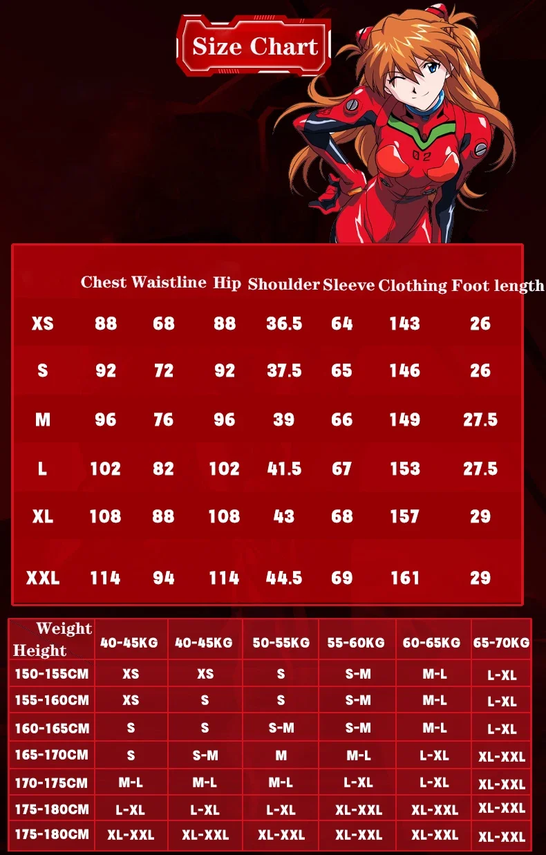 Neon Genesis Evangelion: Asuka Langley | Red PU Plug Suit Cosplay Costume 17 Neon Genesis Evangelion - TV Series: Asuka Langley Soryu | Red PU Plug Suit Costume