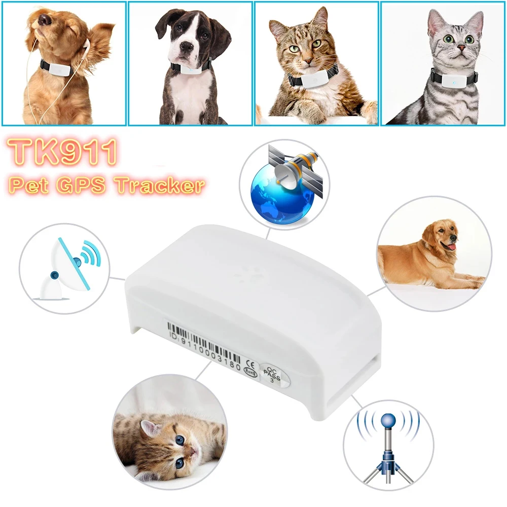 

Cat Dog GPS TKSTAR Tracker TK911 Waterproof Tracking Locator With Pet Collar High Accuracy Support History Route Playback