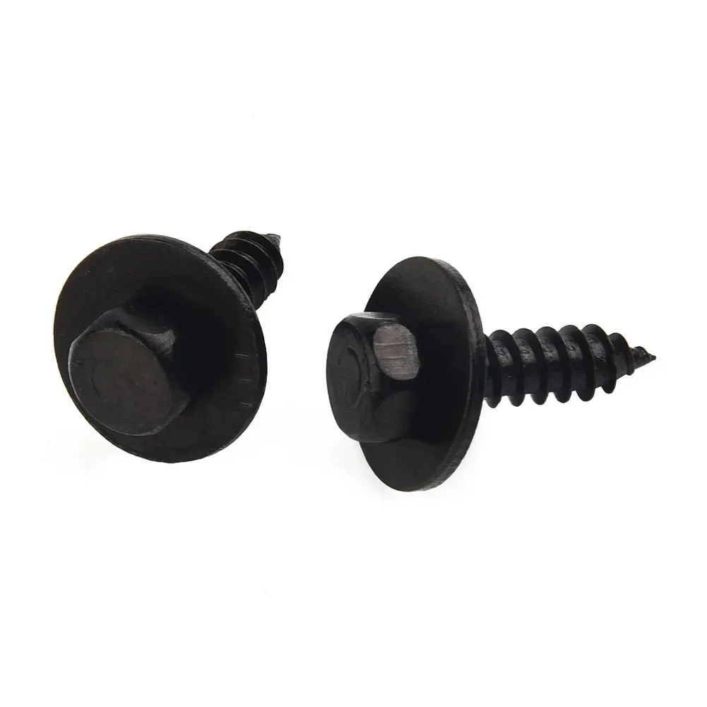 

Self-Tapping Screws Black Car Hex Washer Head Interior Parts Replacment Set Universal 20pcs/kit 4.8x19mm Durable