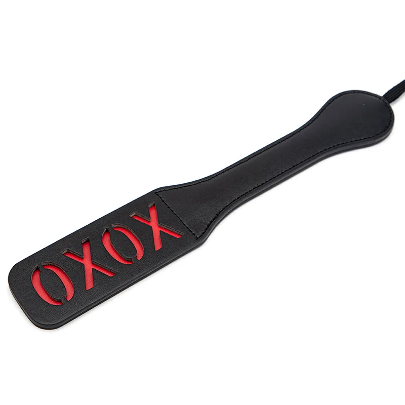 32cm PU Leather Flog Spank Hollowed out Double-Deck Paddle Horse Whip for Horse Training，Cosplay 3
