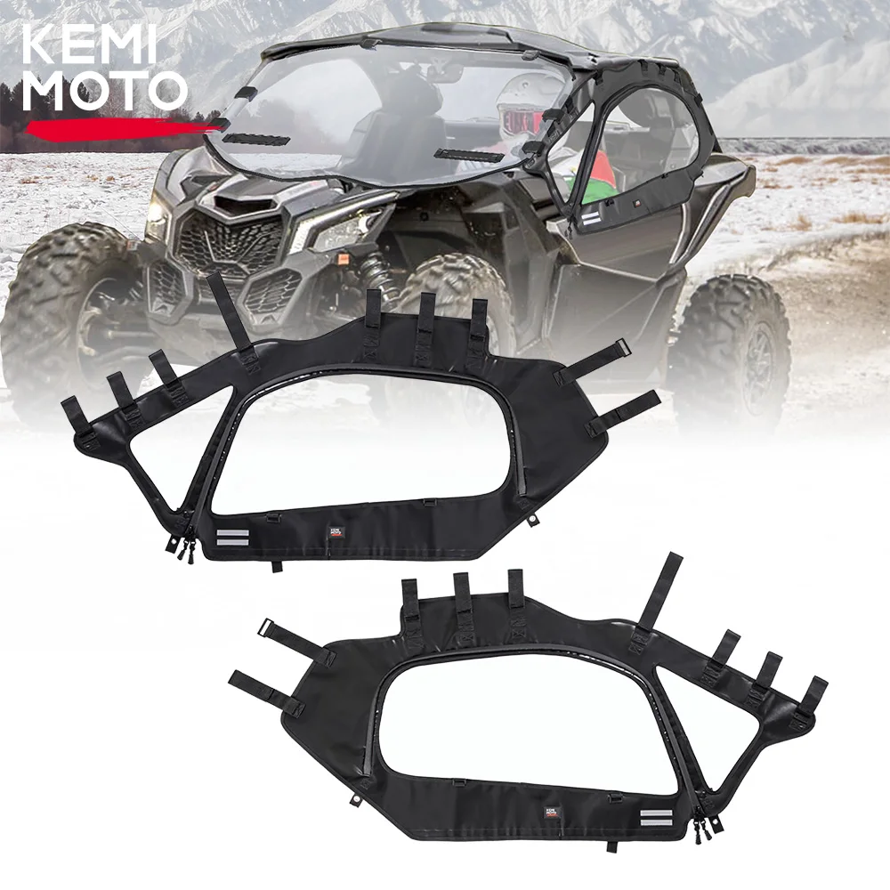 KEMIMOTO UTV Soft Upper Door Set Kit Cab Doors top Enclosure Compatible with Can Am Maverick X3 2-seater 2017-2023 Top Door Skin