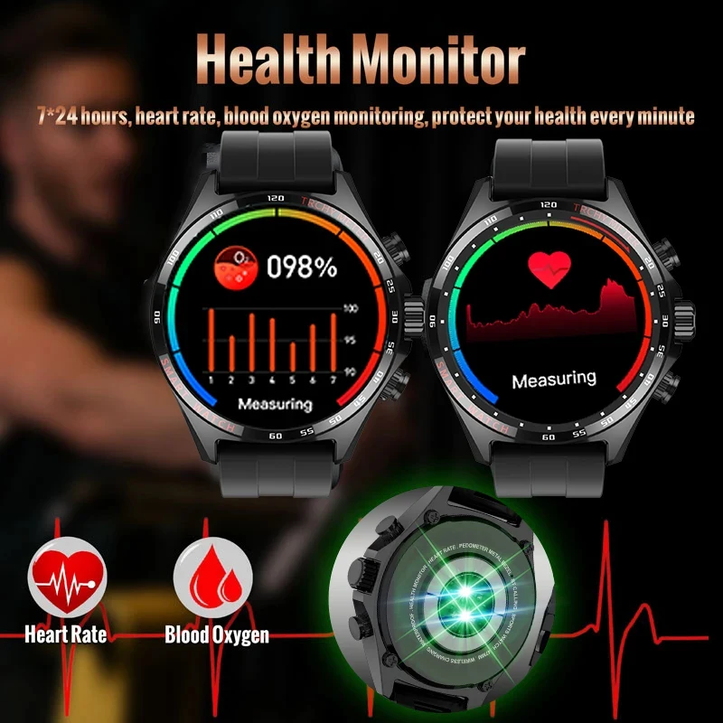 Hotsale Silver Gold Stainless Steel Color Smart Watch 1.58 Inch Bt Call Nfc Wireless Charging Smartwatch 4
