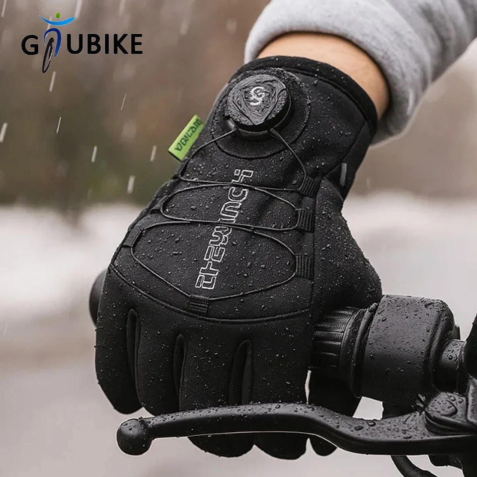 GTUBIKE – gants chauds d'hiver pour hommes et femmes, épais, étendus, coupe-vent et imperméables, pour sport, écran tactile, ski, cyclisme
