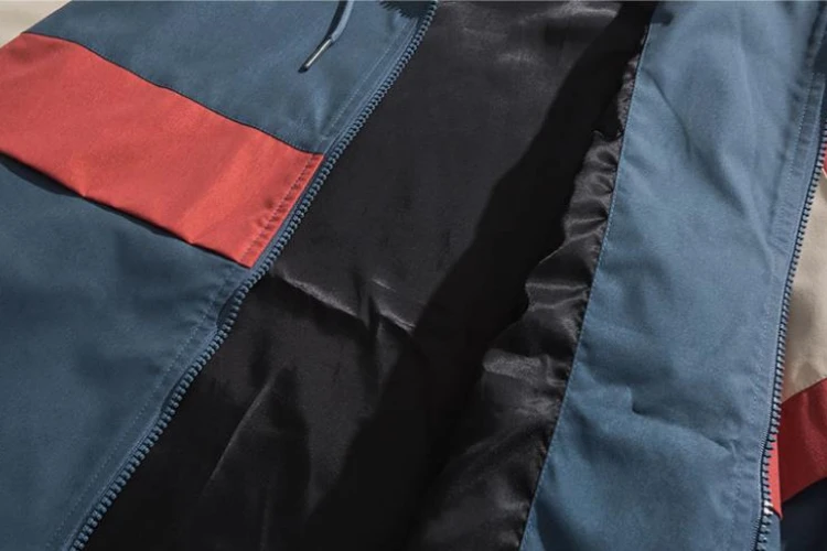 Giacca causale da uomo High Street Hip Hop Colorblock Patchwork Felpa con cappuccio allentata Stile Haruku Cappotto unisex con cerniera Inverno893_voghion.com