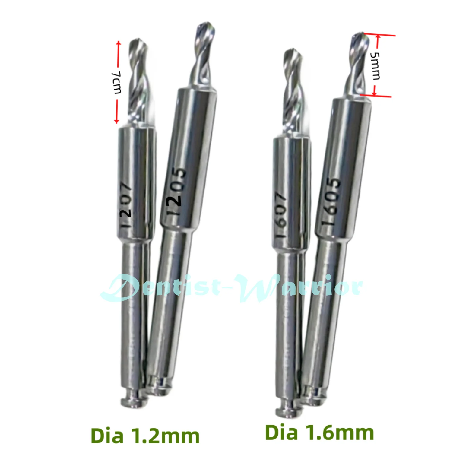 

4pieces Dental Pre-Hole Drill Guide Depth Prebored Hole Drills Fit ∅ 1.6 /1.2mm Length 5/7mm Machine Tool