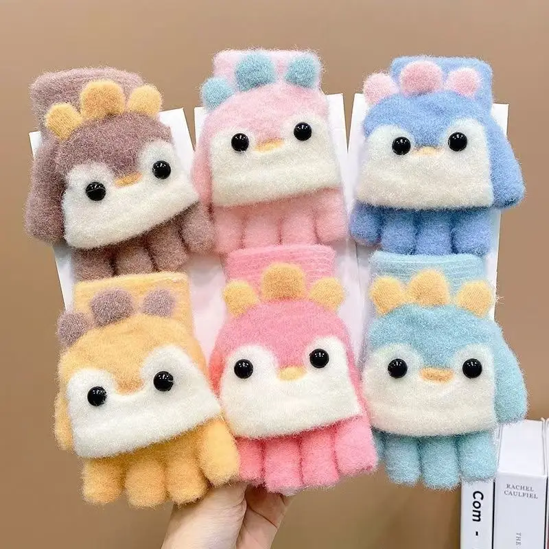 Kids Warm Knitted Flip Gloves 1