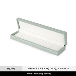 Luxurious Green Leather Ring Gift Box - Premium Jewelry Organizer Case (Long - chain box)