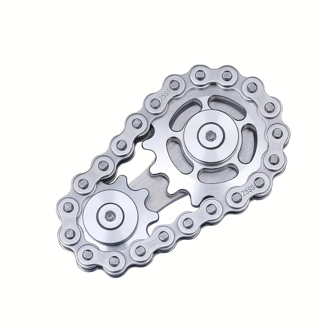 Relieve pressure on chain fidget spinner metal toys with gear chain teeth flywheel and sprocket chain wobble 4