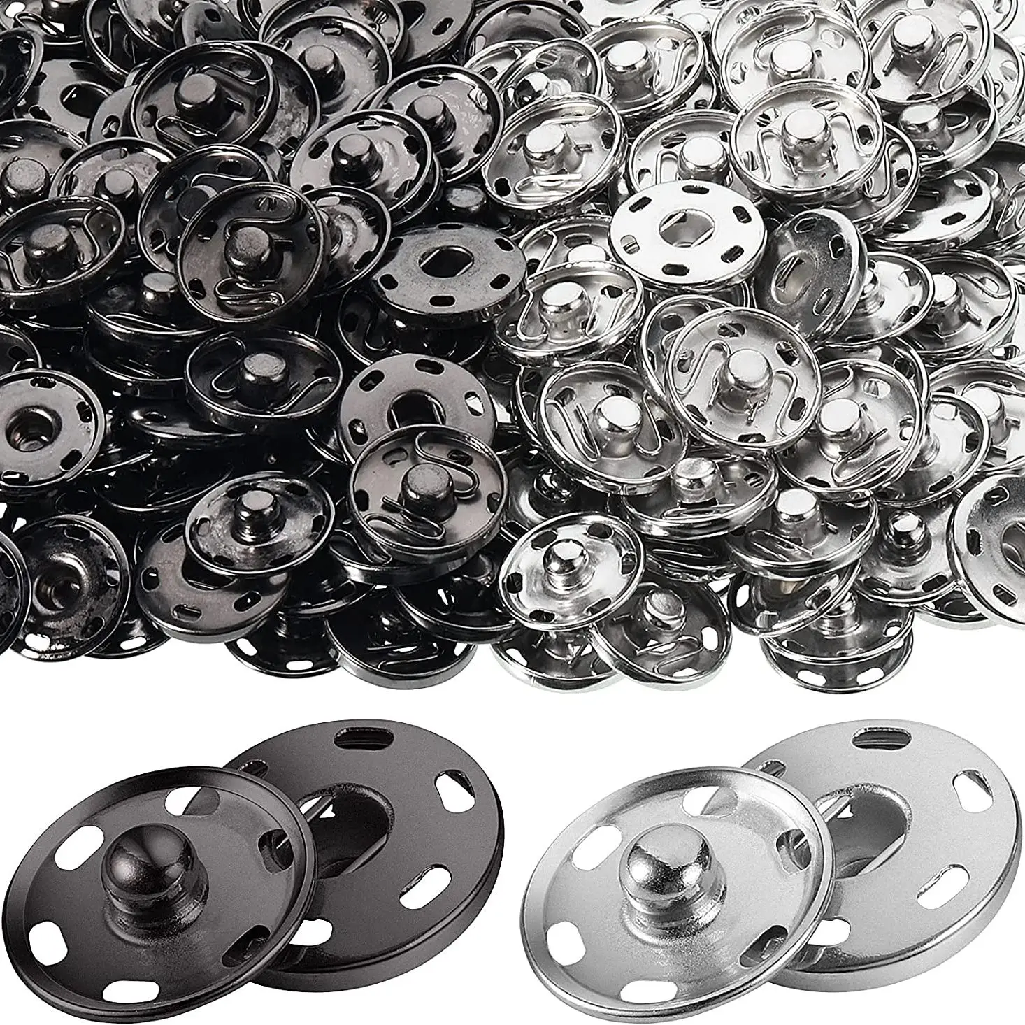 50SetsSewOnSnapButtons817MMMetalFastenerButtonsPressStuds