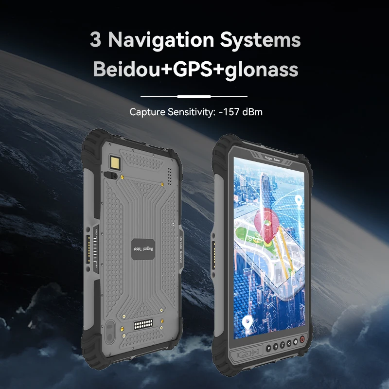 CENAVA IP65 방수 전면 물리적 키, 4G LTE GPS, WIF 견고한 태블릿, 윈도우 10 프로, 8 인치 지문 UHF RFID 옵션