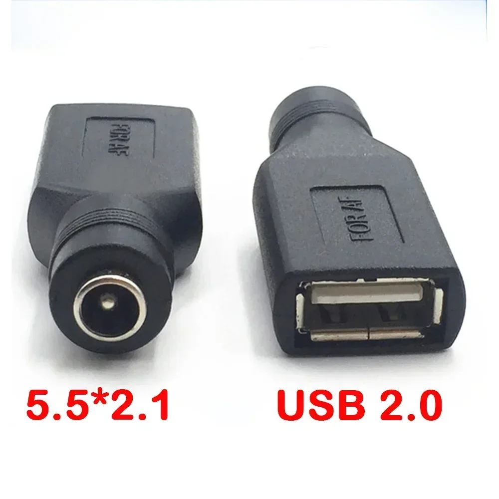 10/1PCS DC 5.5 * 2.1MM Power Converter Plug DC Female To USB Male Female Adapter Plug for Laptop