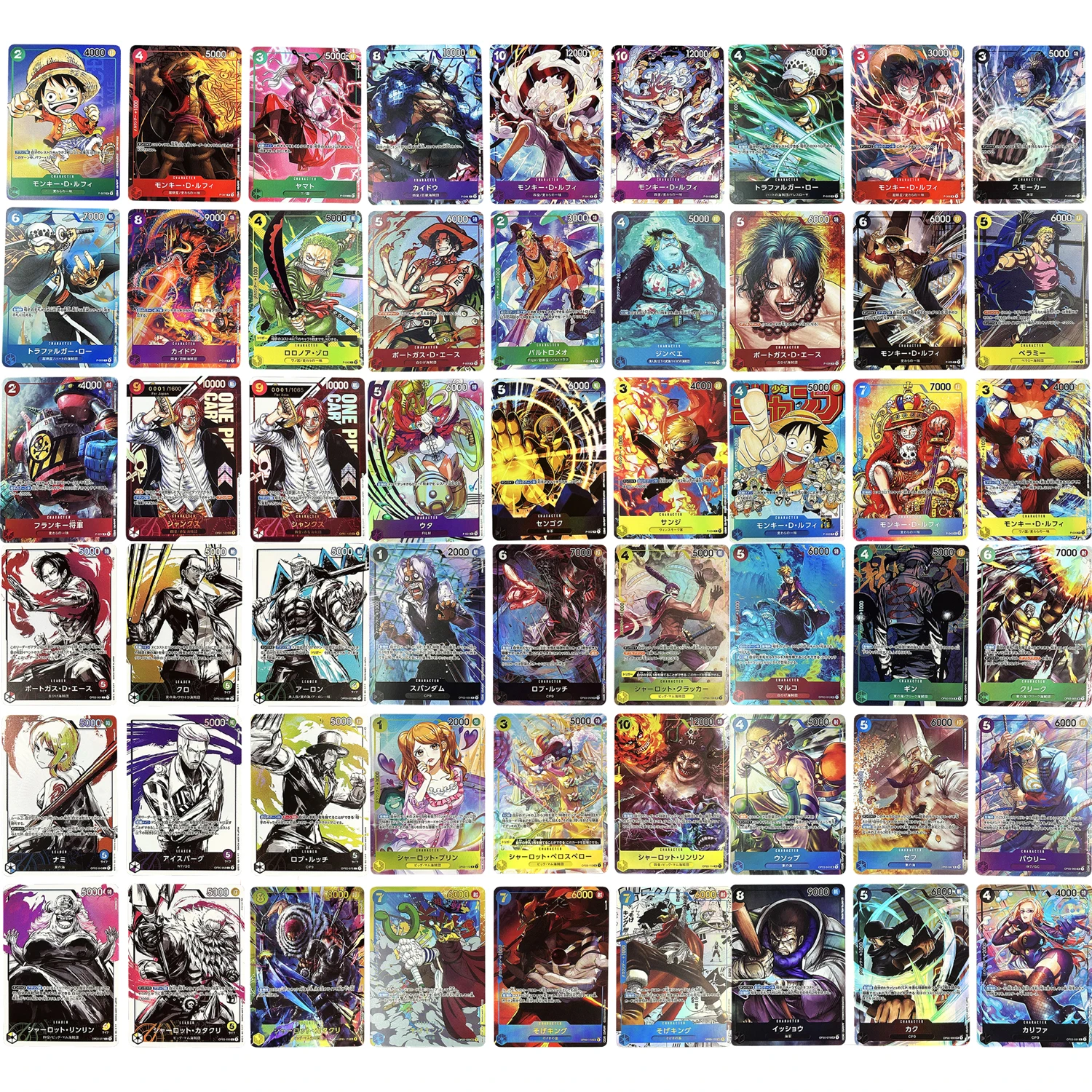 Фото 54 шт./компл., OPCG, Luffy, Zoro, Ace, Nami, Uta, Shanks, Kaidou, игрушечная игра, аниме коллекционные карты №1