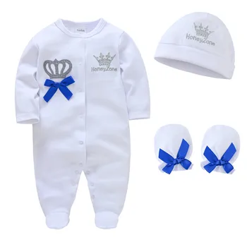 Newborn Baby Boys Romper Royal Crown 1