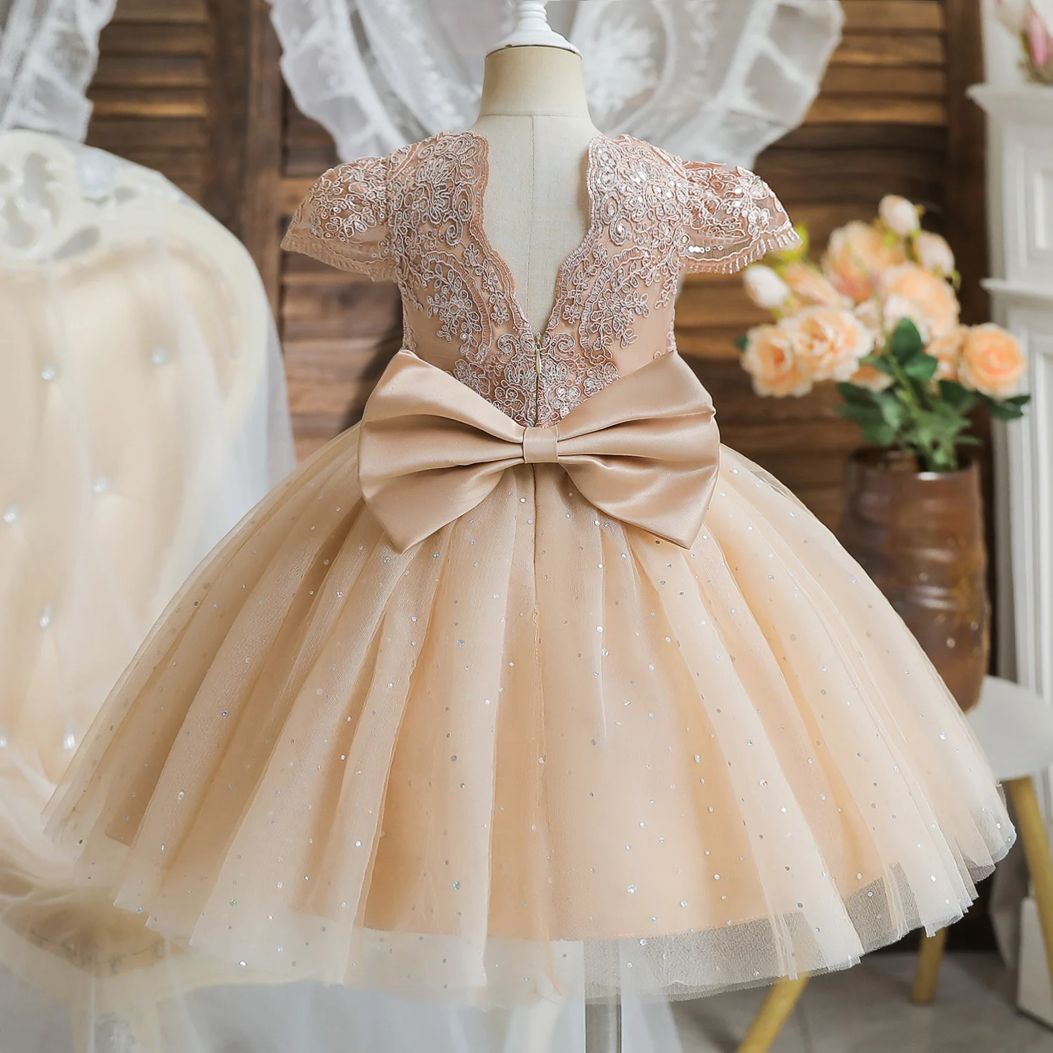 Baby Girl Princess Birthday Dress | Princess Dresses Baby Girls Gold - Girl  Dress - Aliexpress