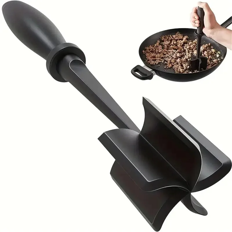 Meat Chopper Food Mixing Meat Shovel Cooking Scraper Heat Resistant Suitable For Hamburger Ground Beef Smasher
