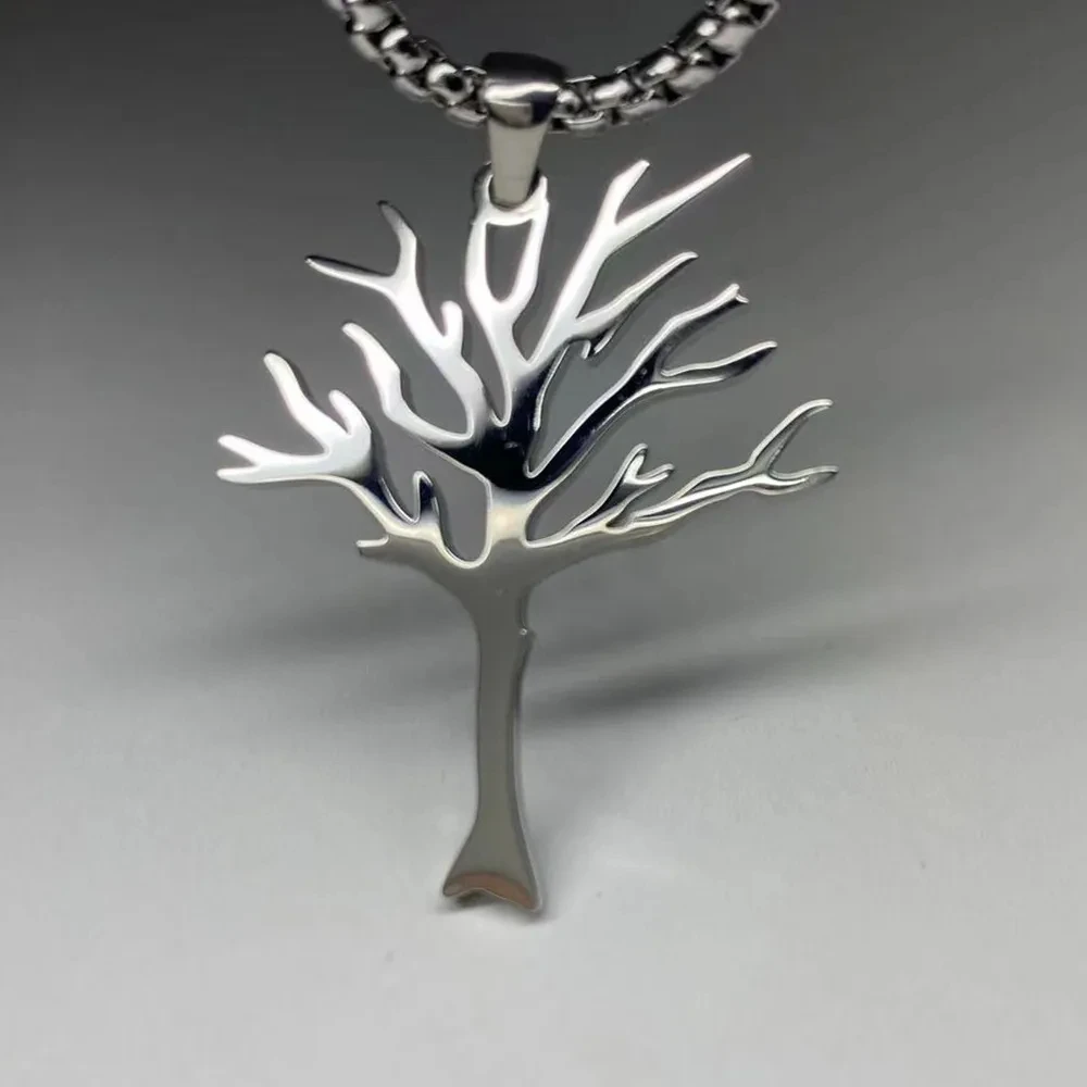

Titanium Steel Tree of Life Pendant Necklace Hip Hop Style High Quality Stainless Steel Jewelry for Men and Women Free shipping