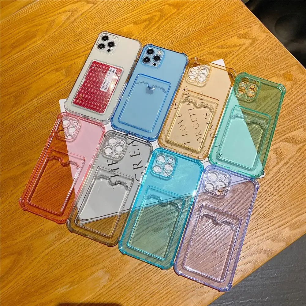 Clear Shockproof Wallet Cover with Transparent Card Slot and Bag Holder