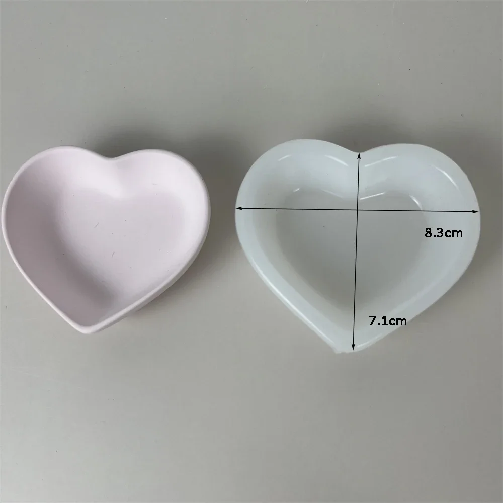 Stampi in Silicone a forma di cuore in cemento stampi per vassoi per gioielli in resina epossidica fatti a mano fai da te stampi per vasi da fiori in gesso decorazioni per la casa