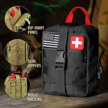 EVERLIT 250 Pieces Survival First Aid Kit IFAK EMT Molle Pouch Survival Kit Outdoor Gear Emergency Kits Trauma Bag for Camping 4