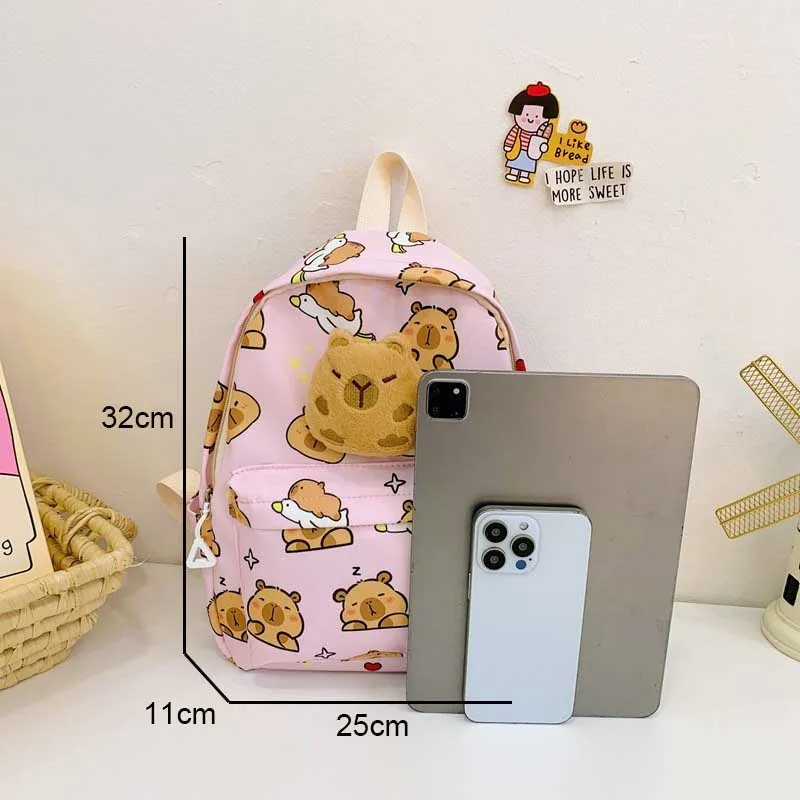 Cute Cartoon Capybara Backpack Plush Large Capacity School Bags Simple Pattern Book Bag Kawaii GirlSchool Backpack Mochila Mujer 6
