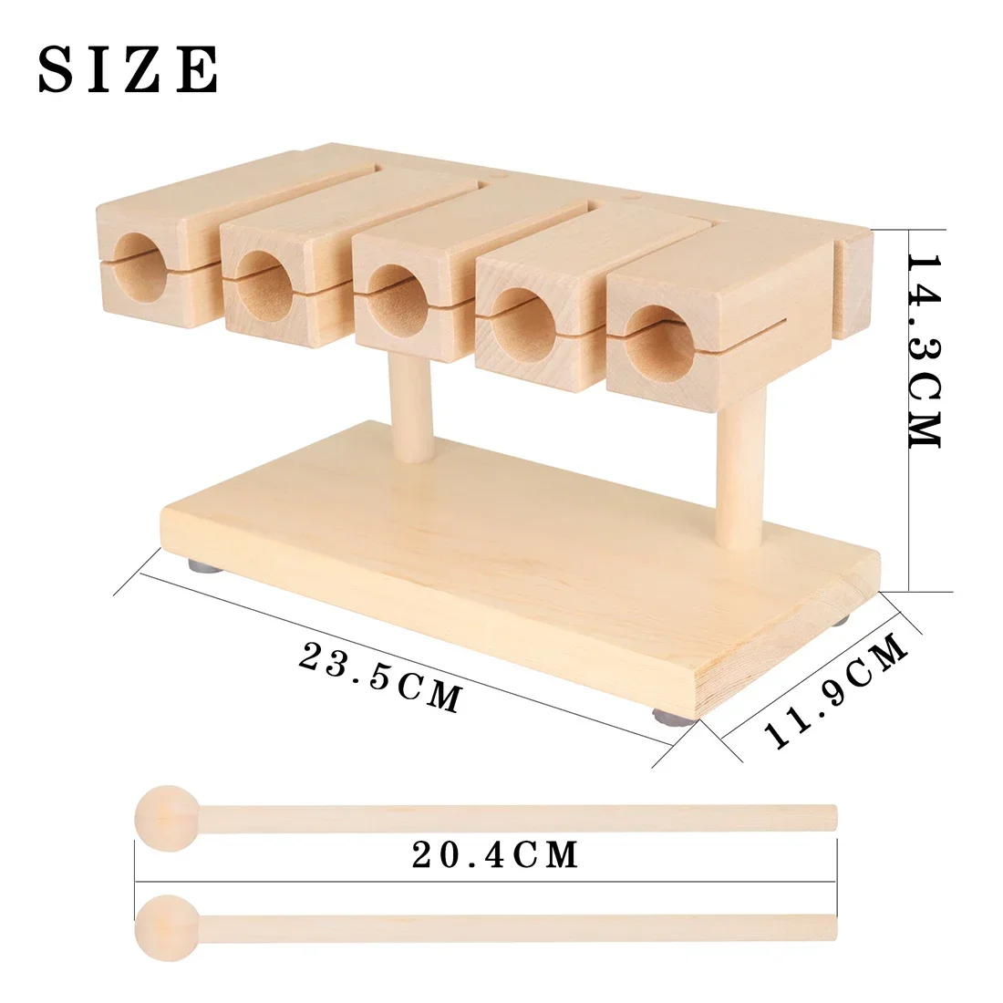 Orff Clappers Wooden Fish Natural Wooden 5 Sound Clapper Early Musical Education Toy Percussion Instrument Children Gifts