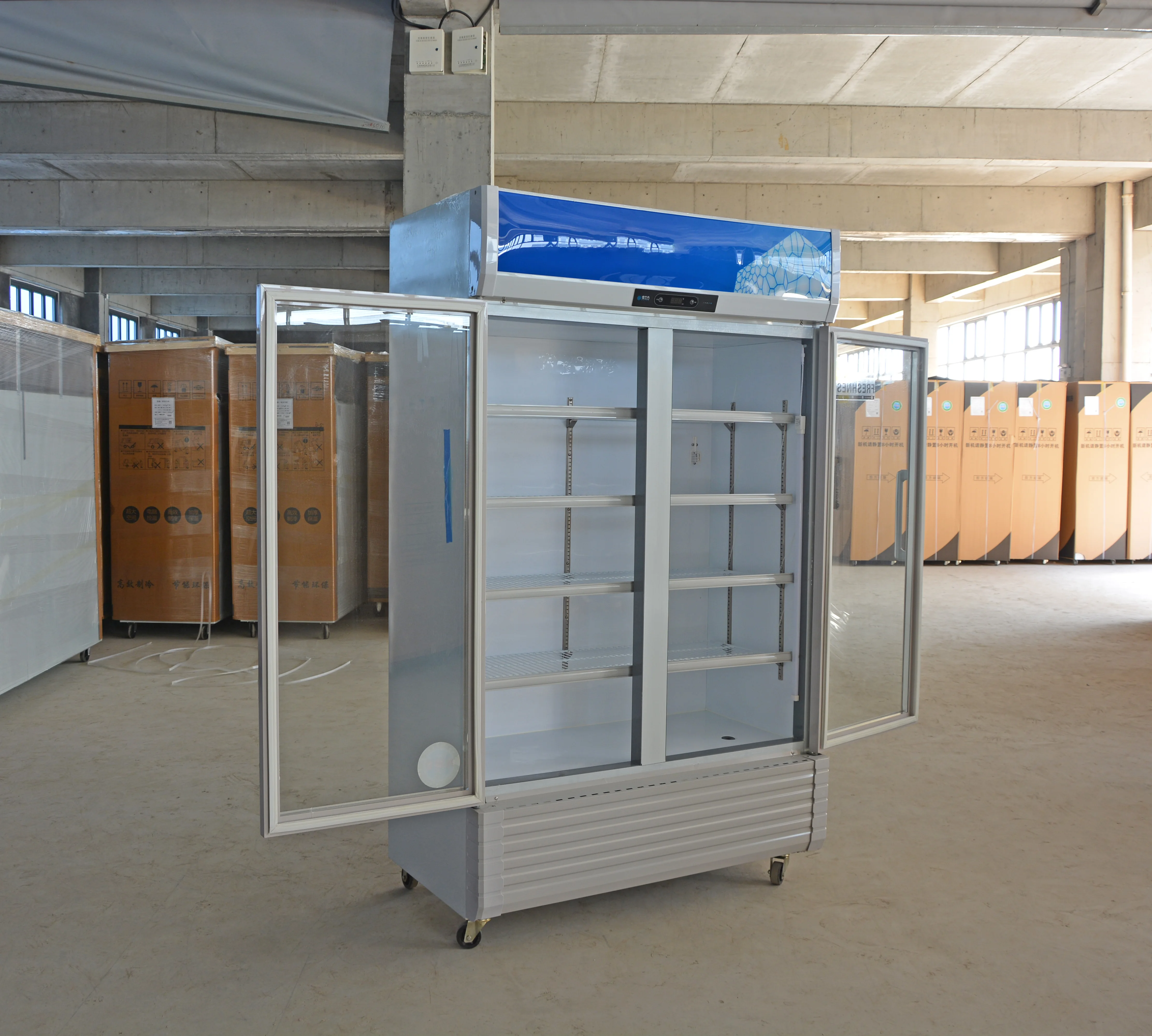 Glass Door Upright Fridge High Quality Beverage Display Refrigeration