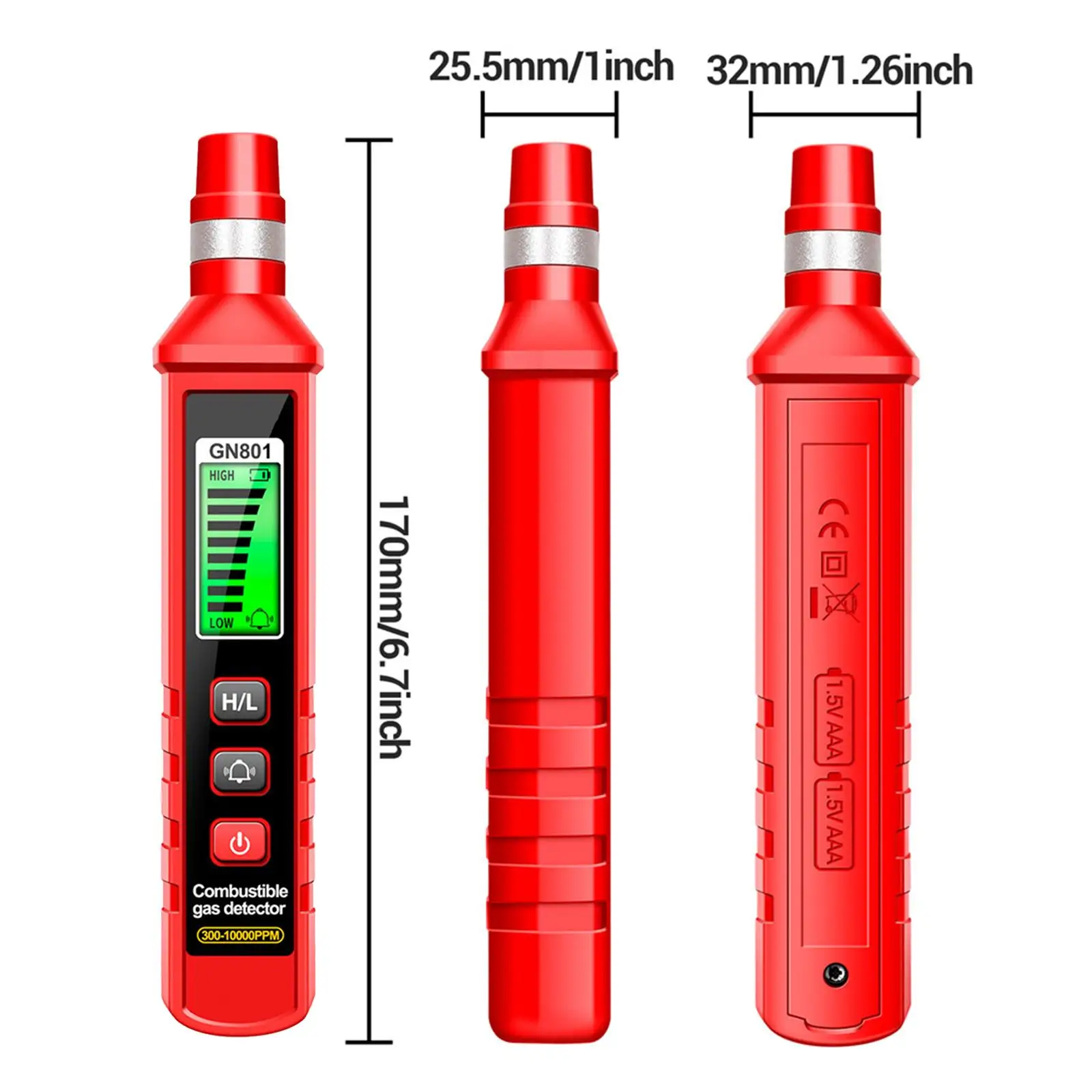 Portable Gas Sniffer Compact with Audible and Visual Alarm Gas Leak Tester