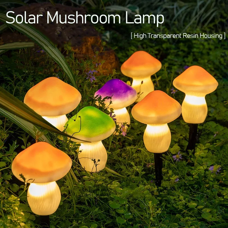 

3 Pack LED Outdoor Solar Mushroom Lights Waterproof Solar Garden Lights Garland Fairy String Lights Christmas Decor Sunlights