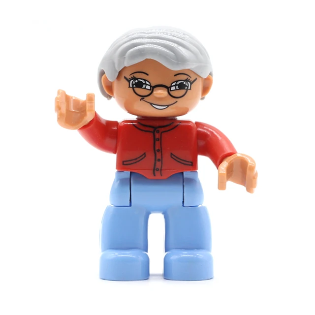 Big Size Action Figures City Princess Policemen Family Building Block Doll Character Accessory Toys Assembly Children Kids Gift Grandmother