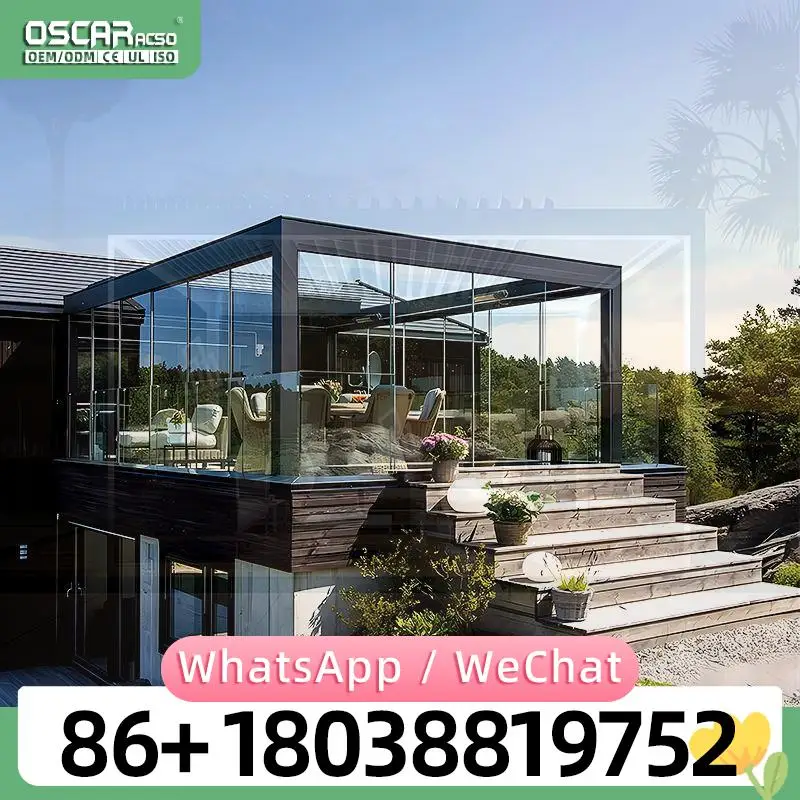 Customized Outdoor Aluminum Retractable Pergola with Zip Screen and Opening Roof for Gardens Courtyards and Backyards in US and