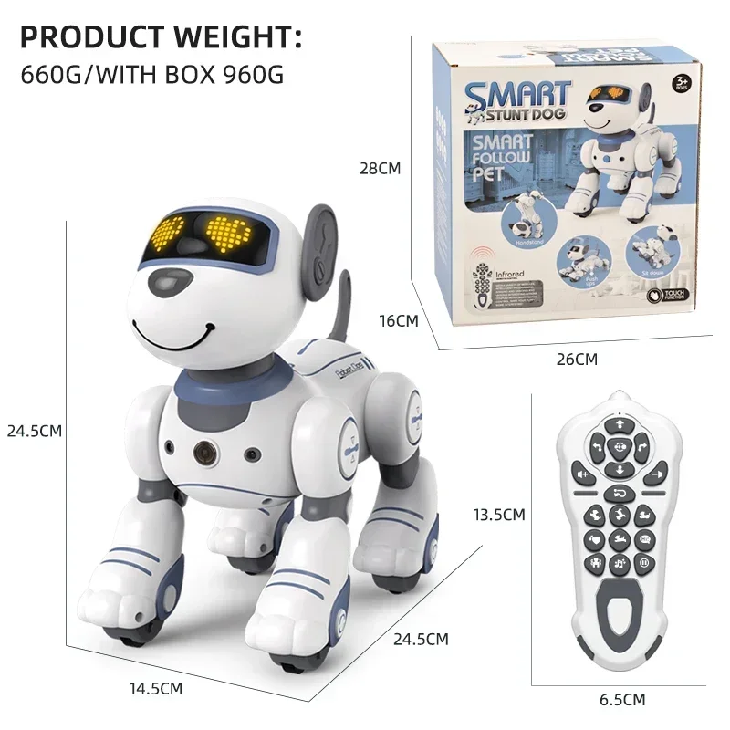 Funny RC Robot Electronic Dog Stunt Dog Voice Command Programmable Touch-sense Music Song Robot Dog for Children's Toys 6