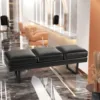 Waiting Room Chairs Faux Leather Office Guest Chair, 59.6 Inches Conference Room Chairs 3 Seats Upholstered Reception Bench, Lob 4