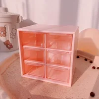 Six grid desktop storage box, small drawer, mini tent, cute dormitory shelf storage box, six grid storage box 2
